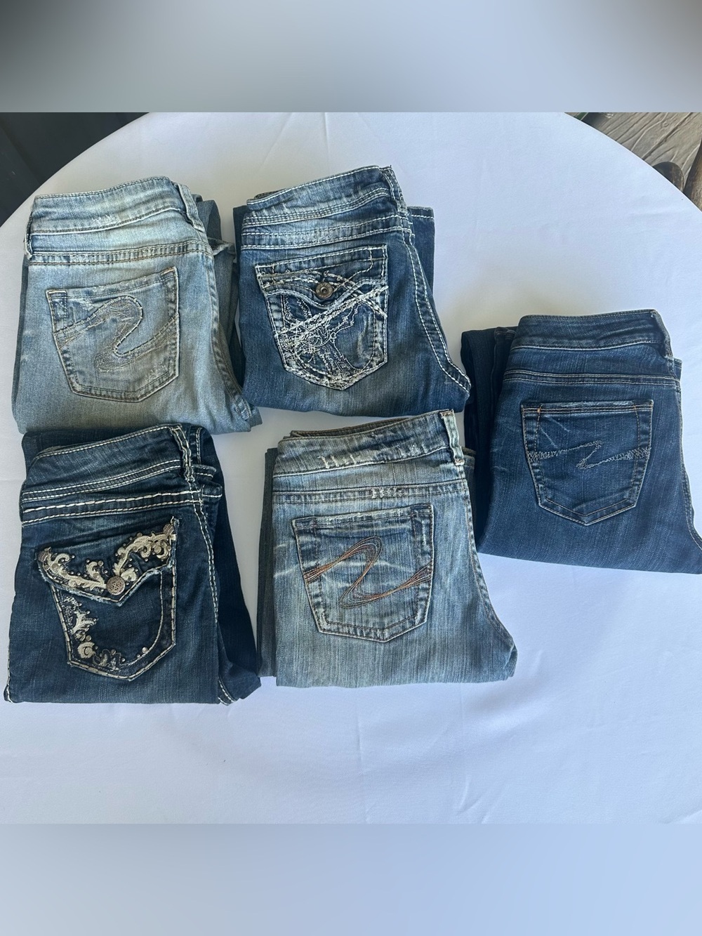 Women’s Silver Jeans 5PC Bundle Retro Y2K Low Rise Flare Bootcut